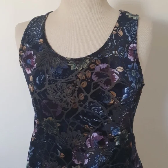 Caroline Morgan Size 12 Velvet Feel Purple Floral Dress - Picture 2 of 8